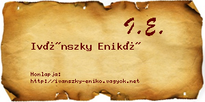 Ivánszky Enikő névjegykártya