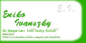 eniko ivanszky business card